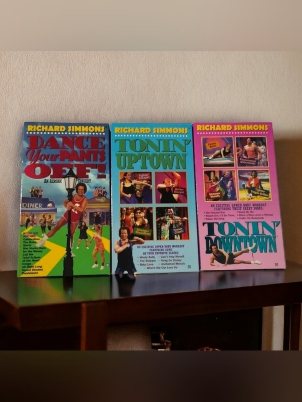 Richard Simmons Dance Your Pants Off! & Tonin' Uptown & Tonin' Downtown VHS 90s